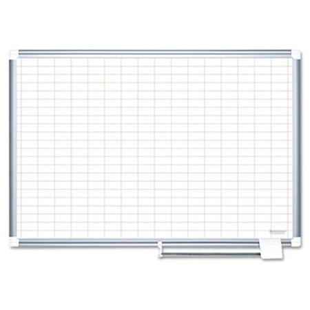 SWEETSUITE MasterVision Grid Platinum Plus Dry Erase Board1x2 in. Grid36x24Silver Frame SW719555